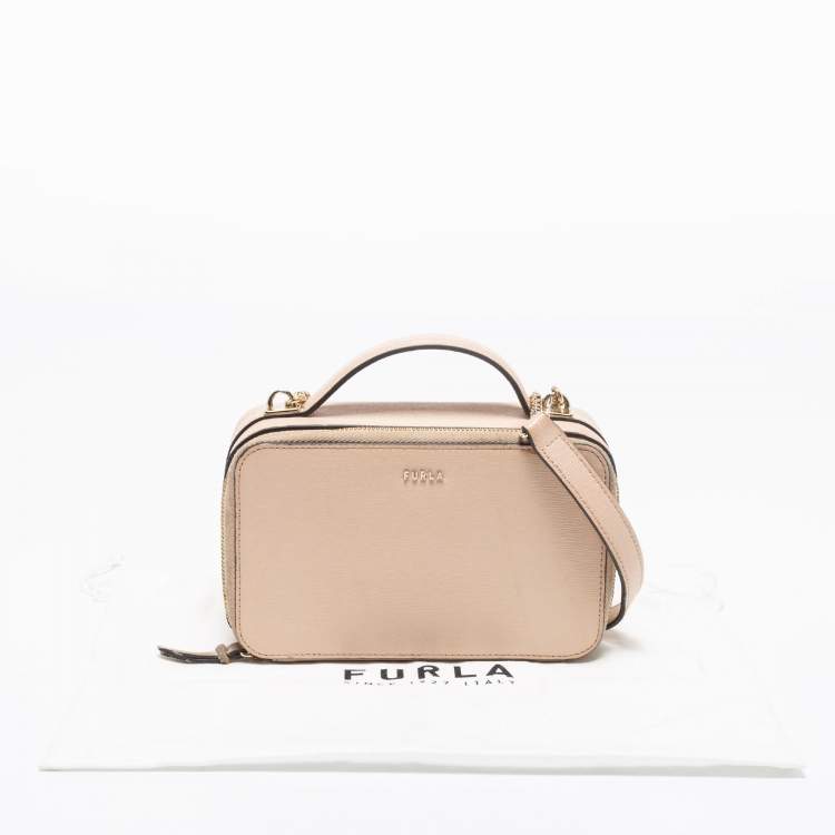 Pre Owned Furla Beige Leather Babylon Crossbody Bag