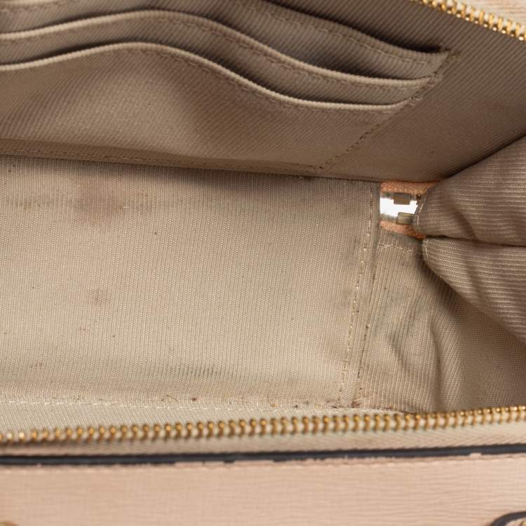 Pre Owned Furla Beige Leather Babylon Crossbody Bag