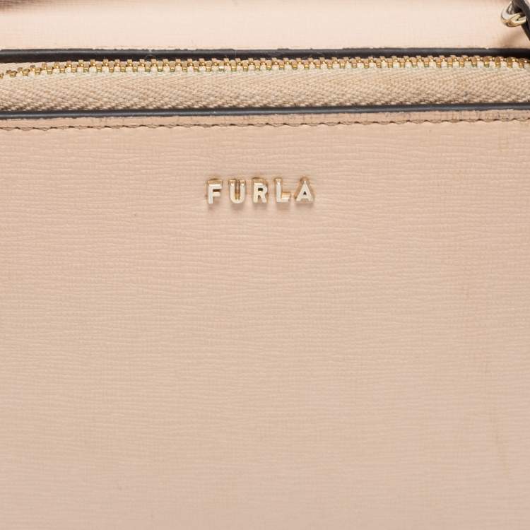 Pre Owned Furla Beige Leather Babylon Crossbody Bag