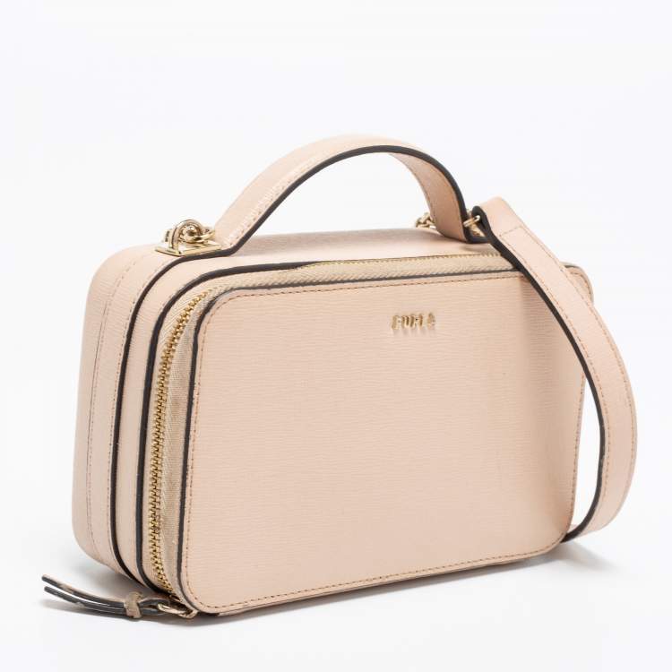 Pre Owned Furla Beige Leather Babylon Crossbody Bag