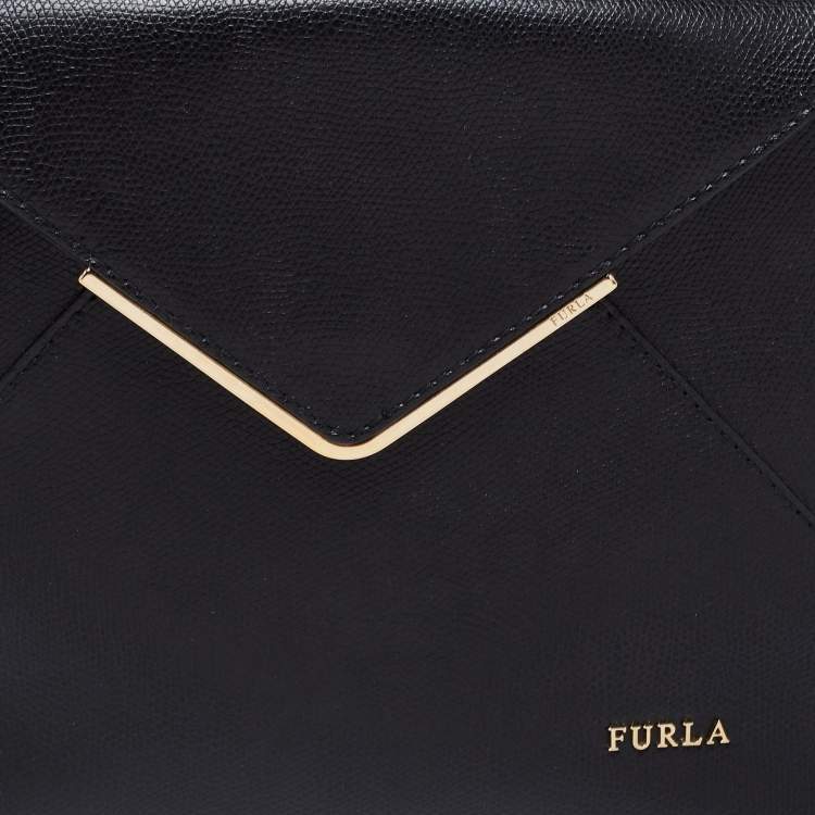 Pre Owned Furla Black Leather Kelis Tote