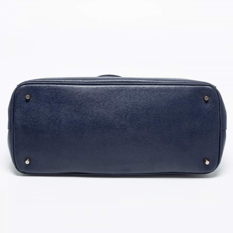 Pre Owned Furla Blue Leather Linda Tote
