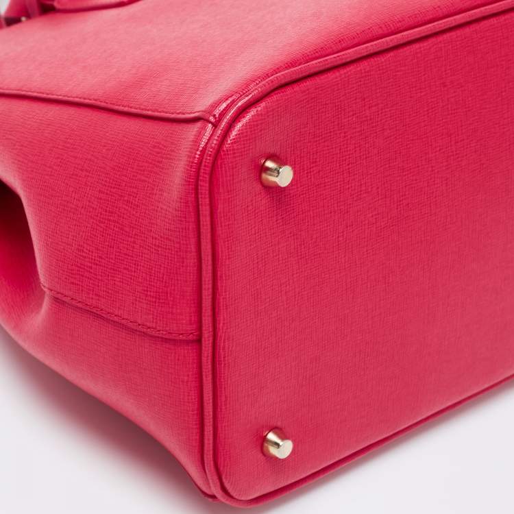 Pre Owned Furla Fushcia Leather Linda Tote