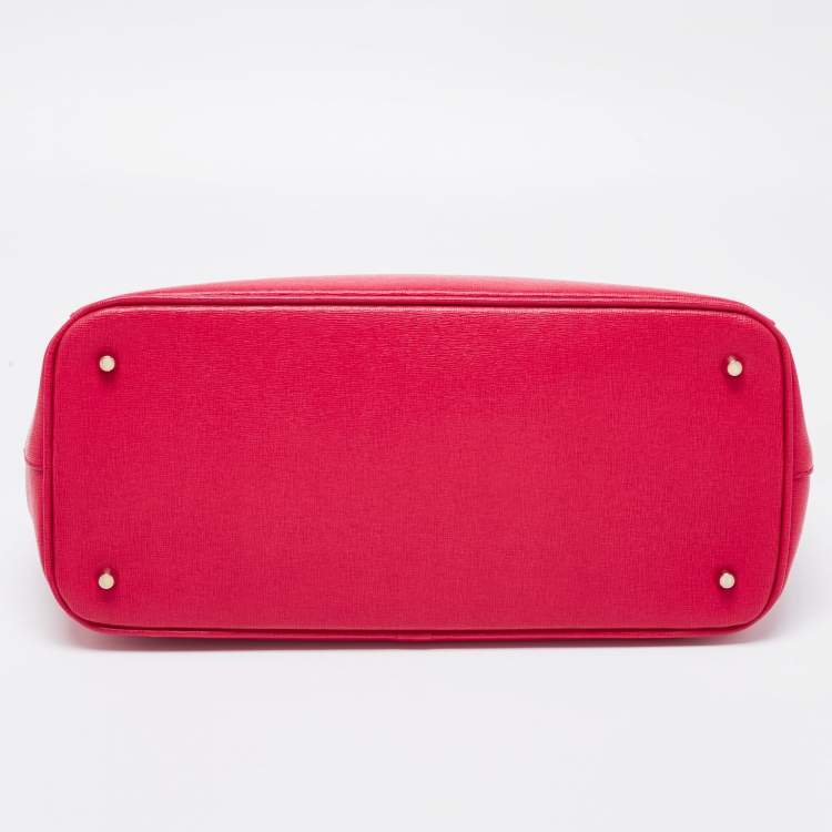 Pre Owned Furla Fushcia Leather Linda Tote
