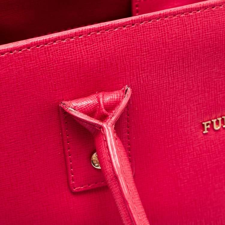 Pre Owned Furla Fushcia Leather Linda Tote