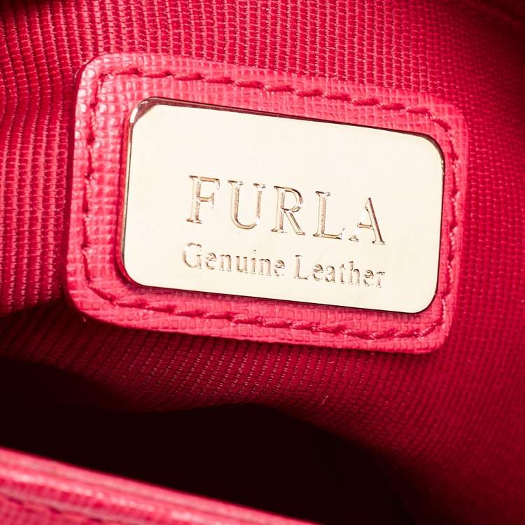 Pre Owned Furla Fushcia Leather Linda Tote