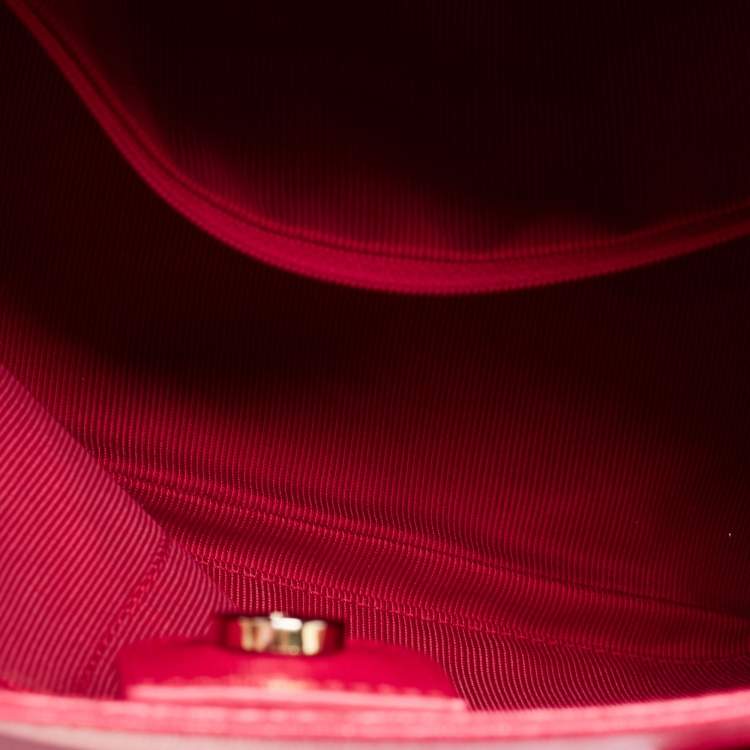 Pre Owned Furla Fushcia Leather Linda Tote