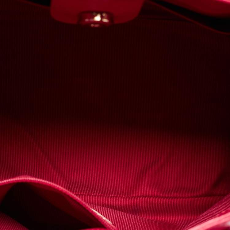 Pre Owned Furla Fushcia Leather Linda Tote