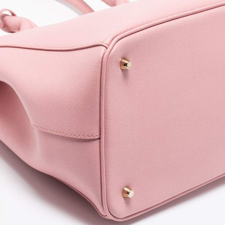 Pre Owned Furla Pink Leather Linda Tote