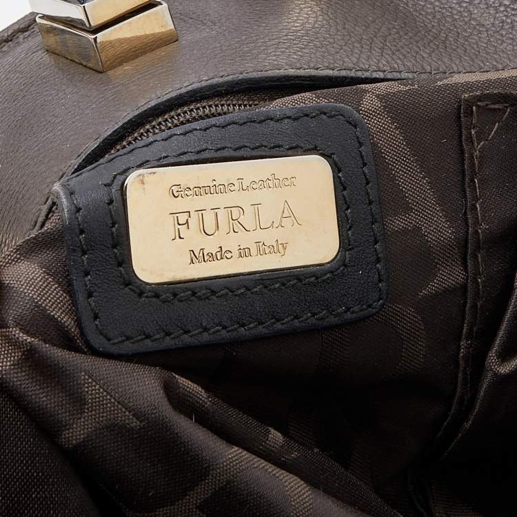 Pre Owned Furla Tricolor Leather Piper Top Handle Bag