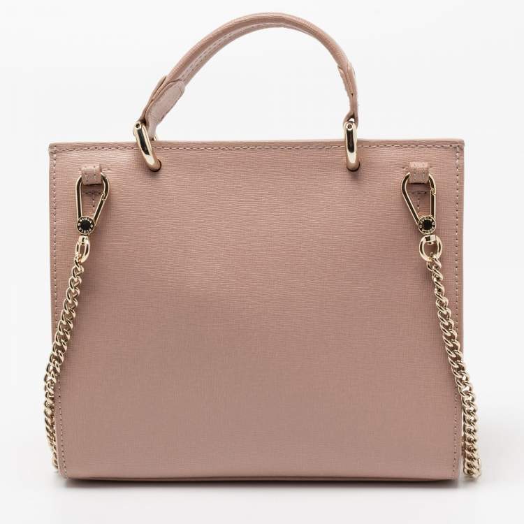Pre Owned Furla Pink Leather Metropolis Top Handle Bag