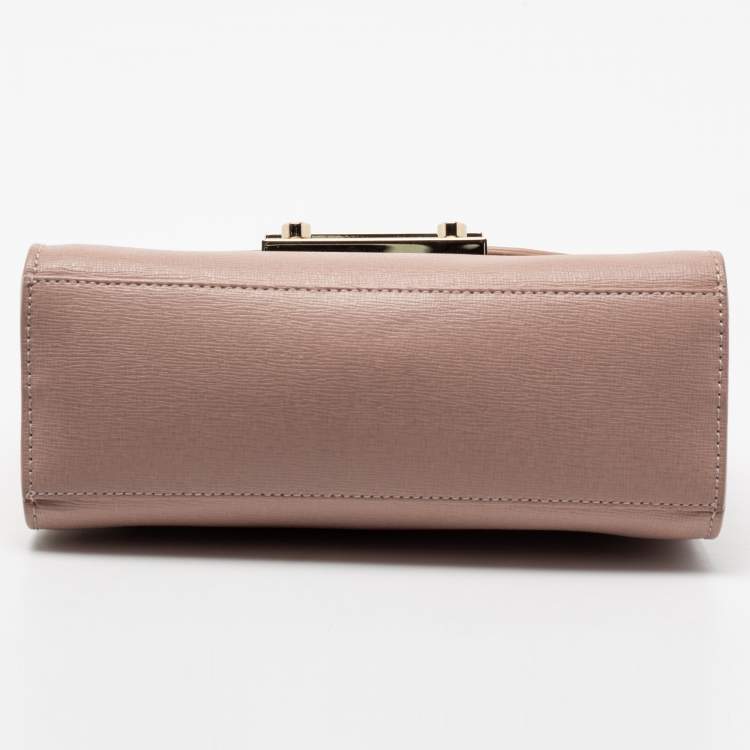 Pre Owned Furla Pink Leather Metropolis Top Handle Bag