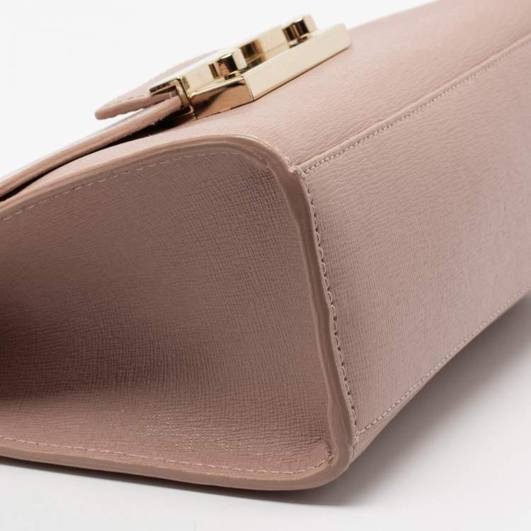 Pre Owned Furla Pink Leather Metropolis Top Handle Bag
