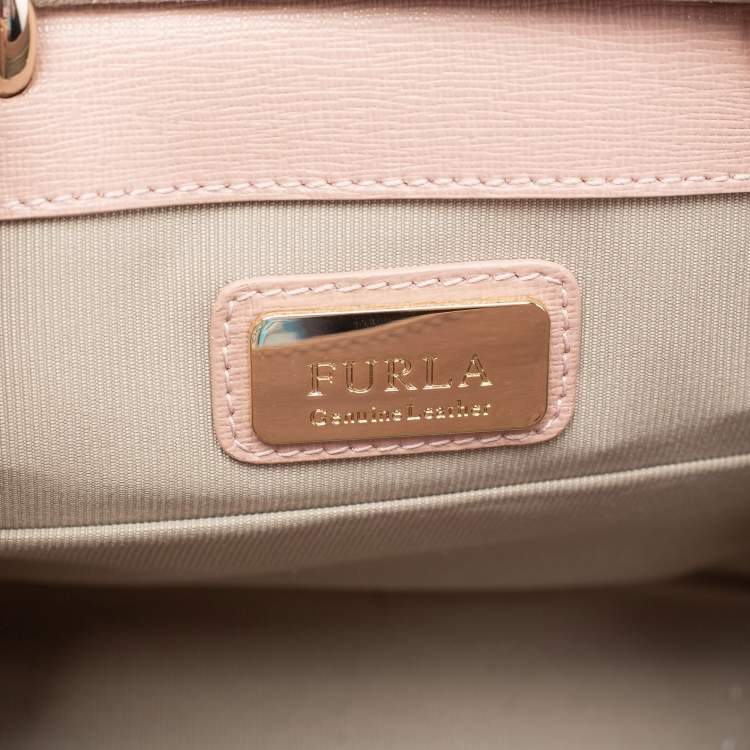 Pre Owned Furla Pink Leather Metropolis Top Handle Bag