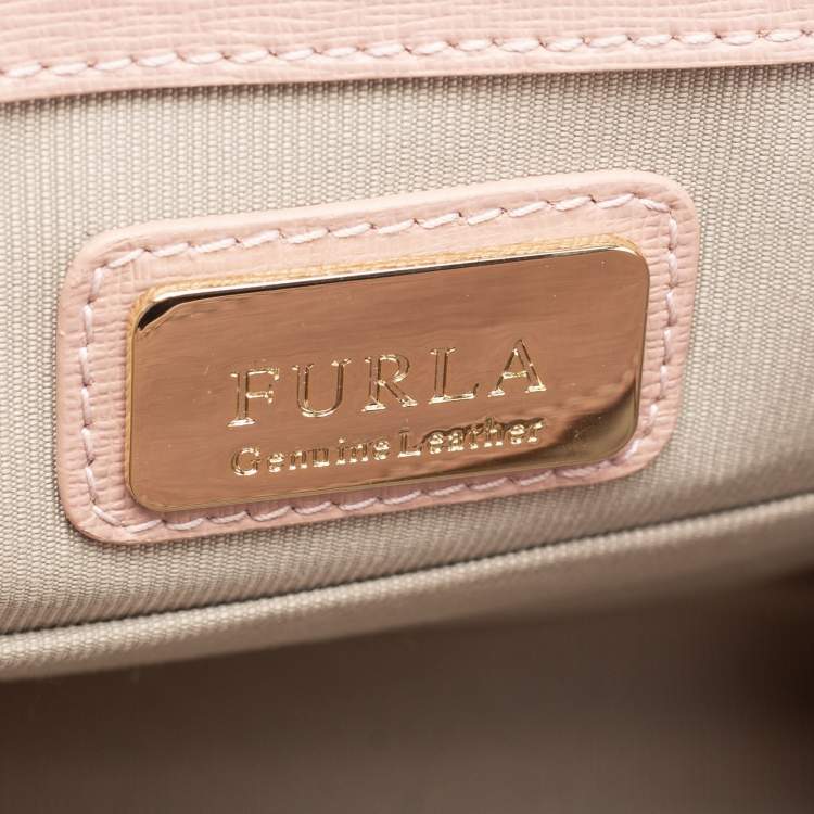 Pre Owned Furla Pink Leather Metropolis Top Handle Bag