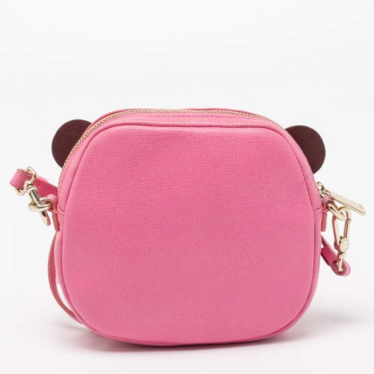 مملوكة مسبقًا Furla Pink Leather Teddy Face Crossbody Bag