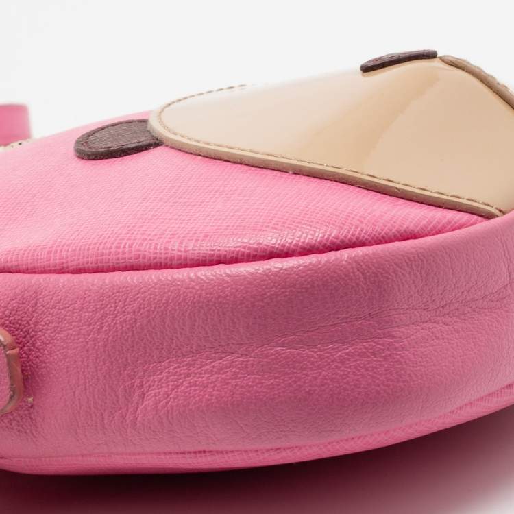 مملوكة مسبقًا Furla Pink Leather Teddy Face Crossbody Bag