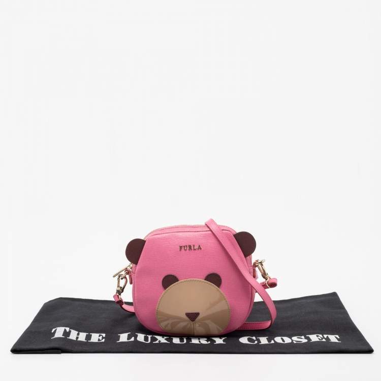 مملوكة مسبقًا Furla Pink Leather Teddy Face Crossbody Bag
