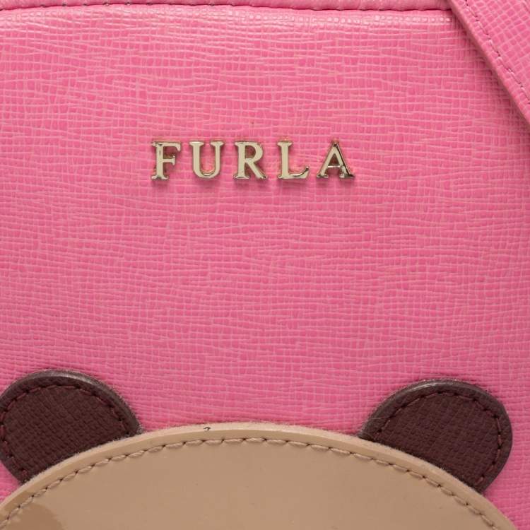 مملوكة مسبقًا Furla Pink Leather Teddy Face Crossbody Bag