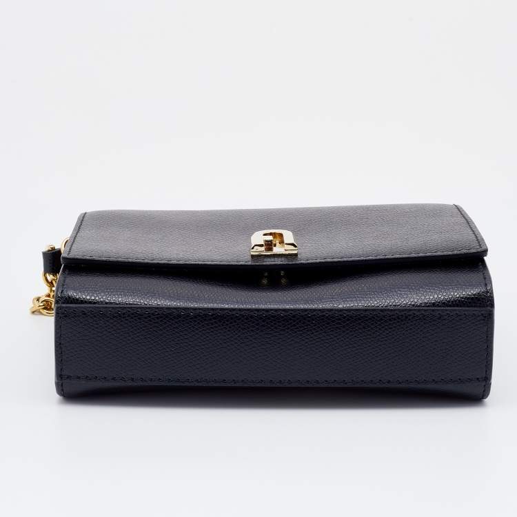 Pre Owned Furla Black Leather Mini 1927 Nero Crossbody Bag