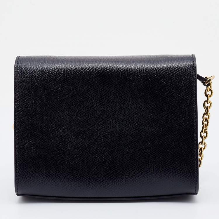 Pre Owned Furla Black Leather Mini 1927 Nero Crossbody Bag