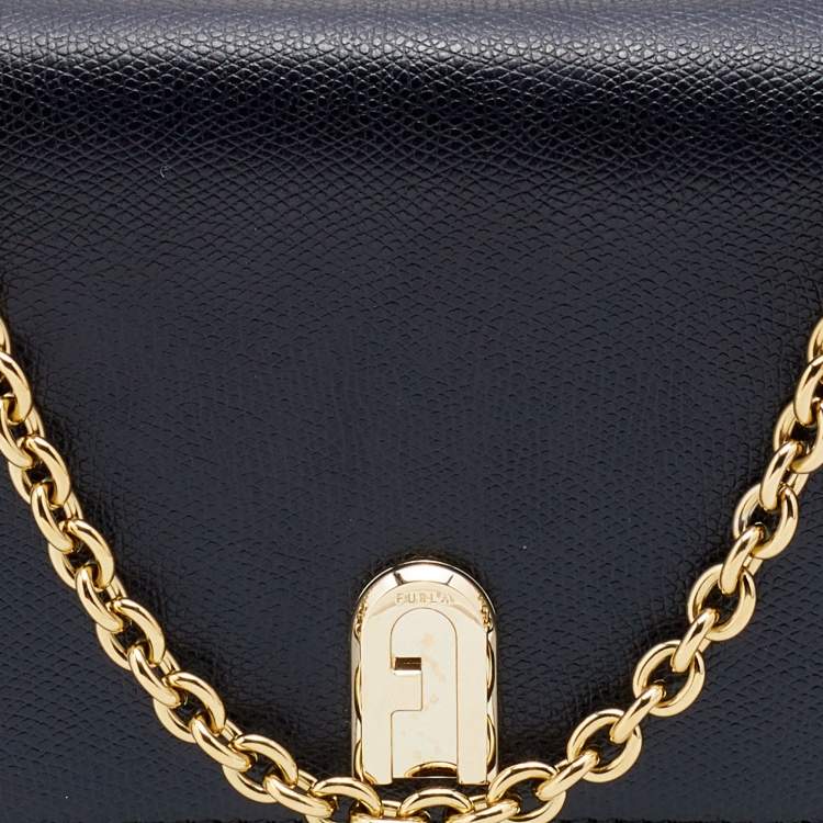 Pre Owned Furla Black Leather Mini 1927 Nero Crossbody Bag