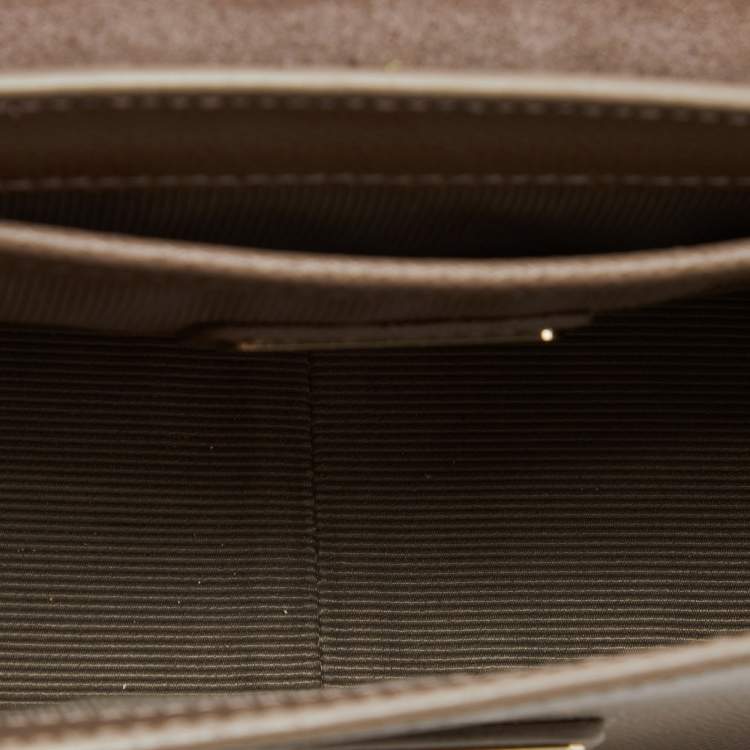 Pre Owned Furla Brown Leather Mini Metropolis Chain Crossbody Bag