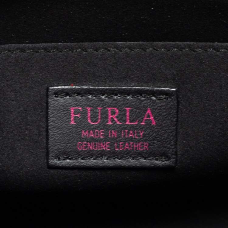 Pre Owned Furla Multicolor Suede and Leather Small Diva Top Handle Bag