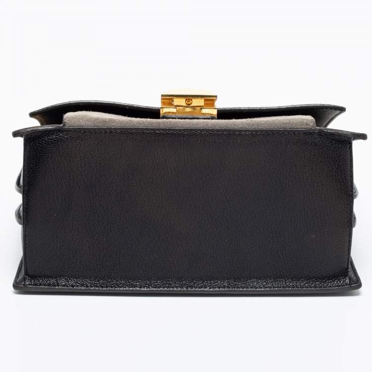 Pre Owned Furla Multicolor Suede and Leather Small Diva Top Handle Bag
