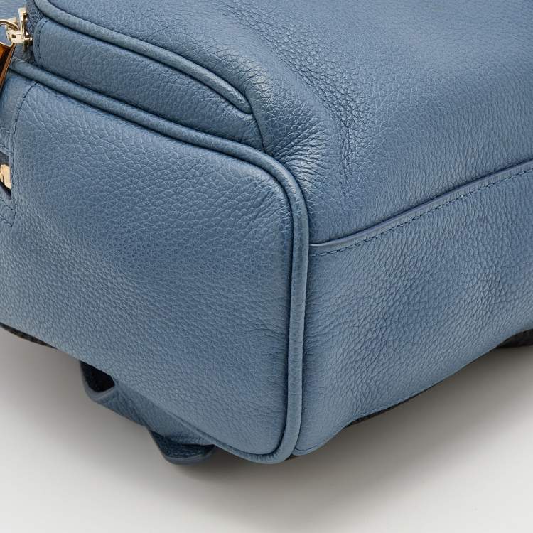 Pre Owned Furla Blue Leather Mini Frida Backpack