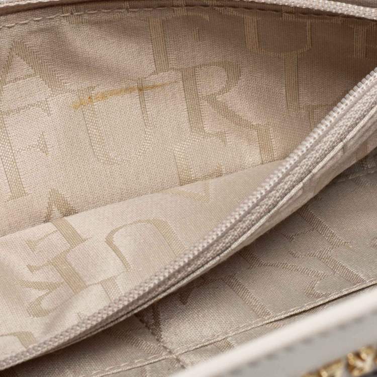 Pre Owned Furla  White Leopard Print Calf Hair and Leather Continental Wallet