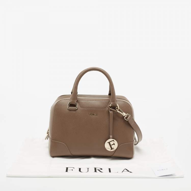 Pre Owned Furla Brown Leather Dolly Satchel