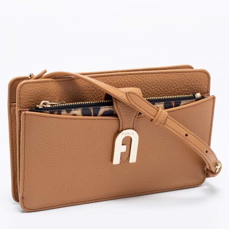 Pre Owned Furla Brown Leather Mini Sofia Crossbody Bag