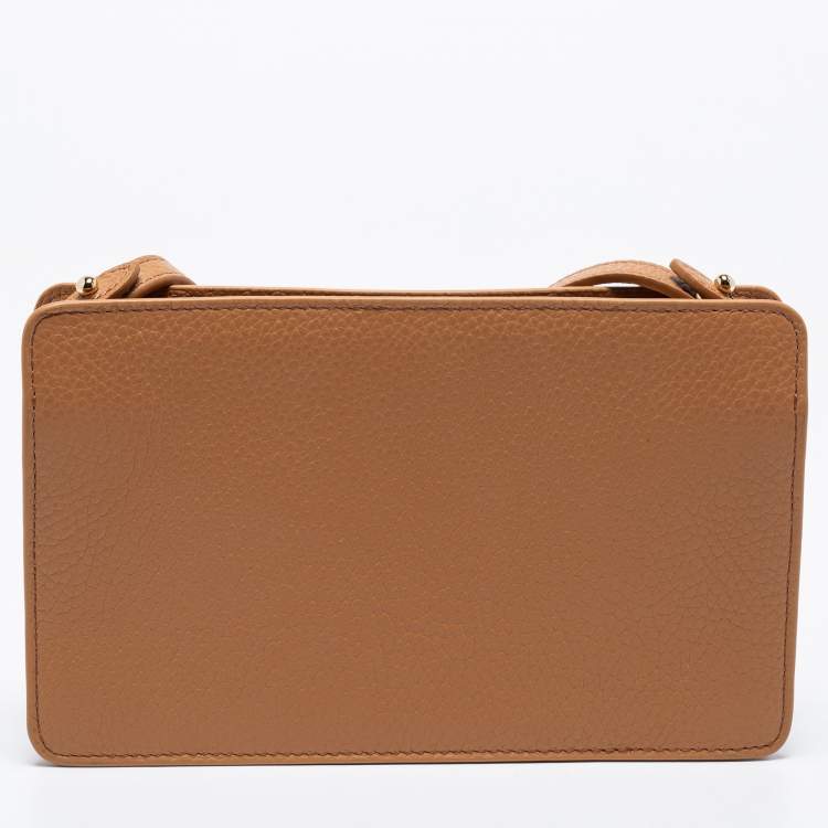 Pre Owned Furla Brown Leather Mini Sofia Crossbody Bag
