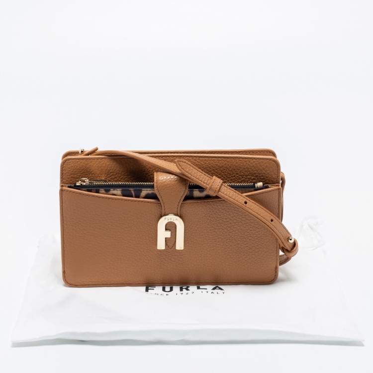 Pre Owned Furla Brown Leather Mini Sofia Crossbody Bag