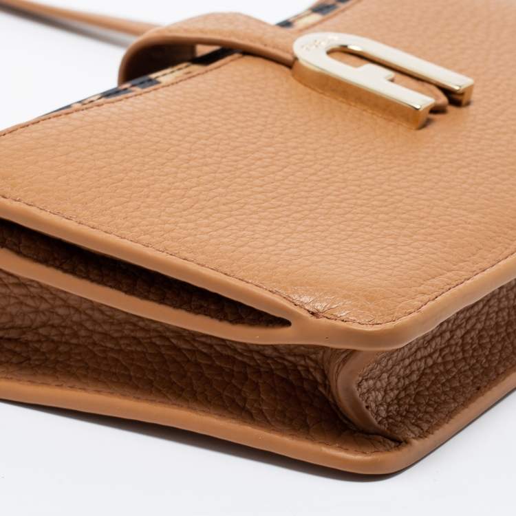 Pre Owned Furla Brown Leather Mini Sofia Crossbody Bag