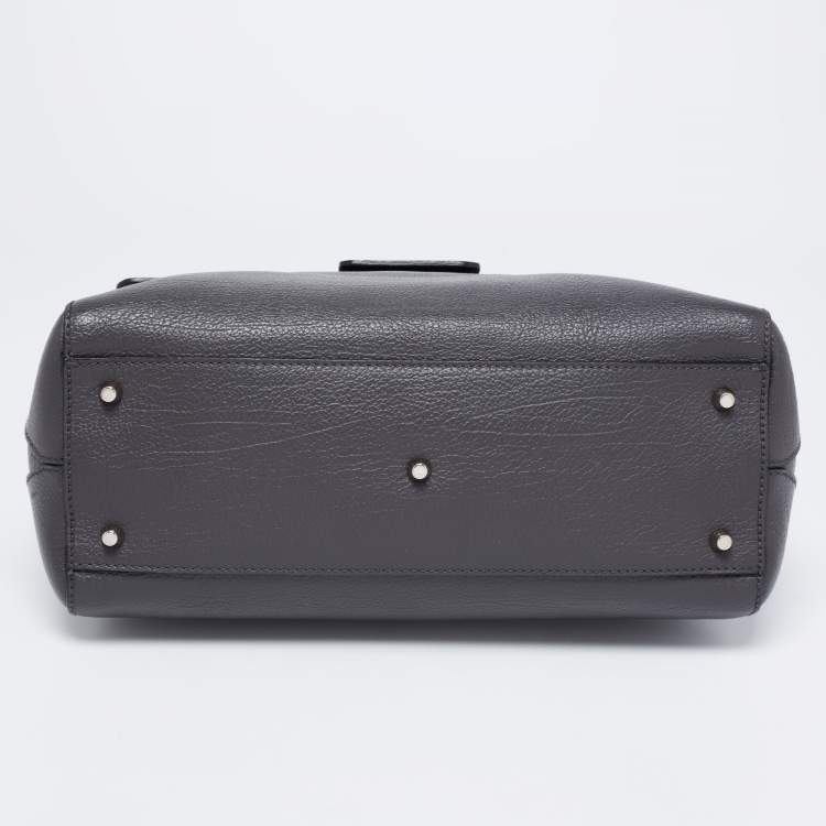 Pre Owned Furla Grey/Silver Leather Artesia Creta Top Handle Bag