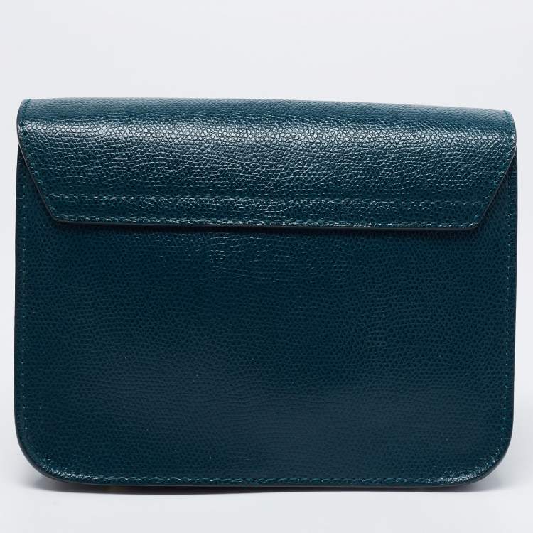 Pre Owned Furla Green Leather Mini Metropolis Shoulder Bag