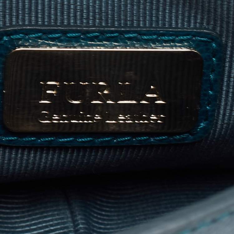 Pre Owned Furla Green Leather Mini Metropolis Shoulder Bag