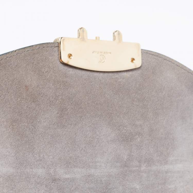Pre Owned Furla Green Leather Mini Metropolis Shoulder Bag