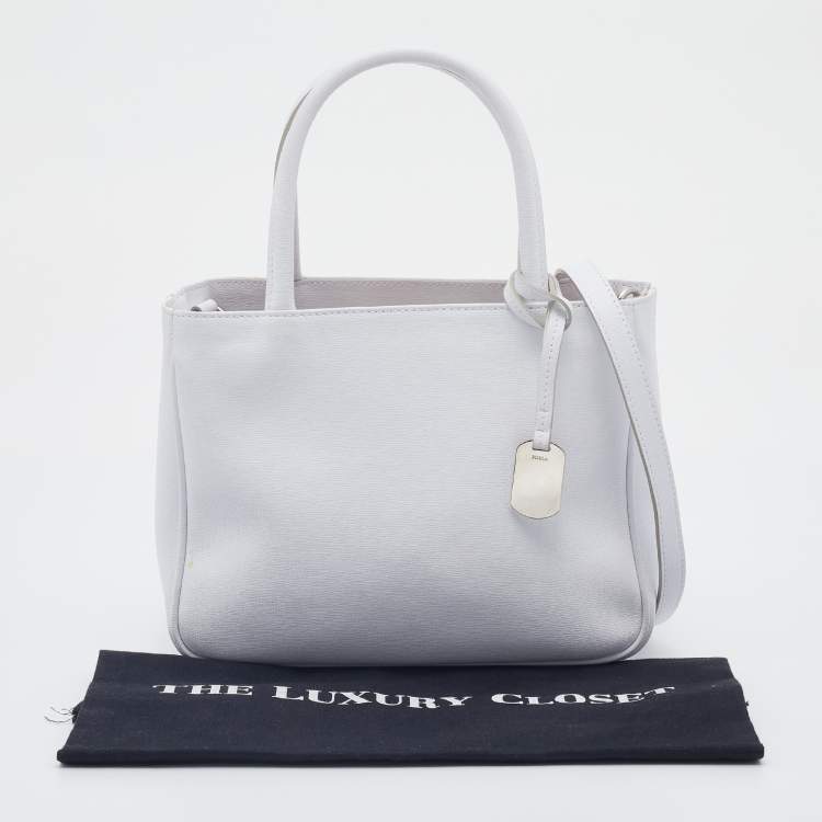 Pre Owned Furla White Leather Tote