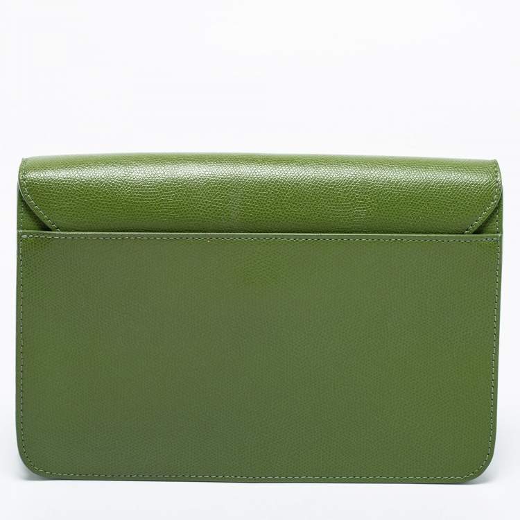 Pre Owned Furla Olive Green Leather Small Metropolis Crossbody Bag