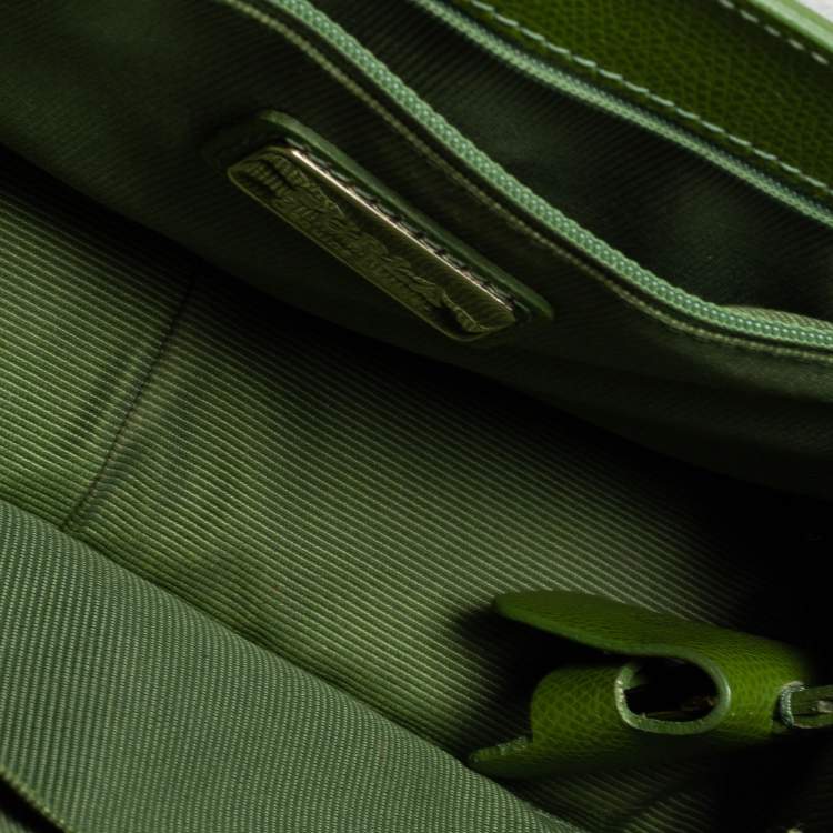 Pre Owned Furla Olive Green Leather Small Metropolis Crossbody Bag