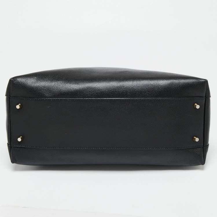 Pre Owned Furla Black Leather Piper Dome Satchel