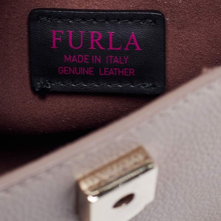 Pre Owned Furla Beige Leather Small My Piper Top Handle Bag