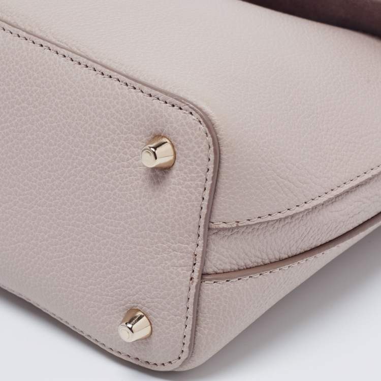 Pre Owned Furla Beige Leather Small My Piper Top Handle Bag