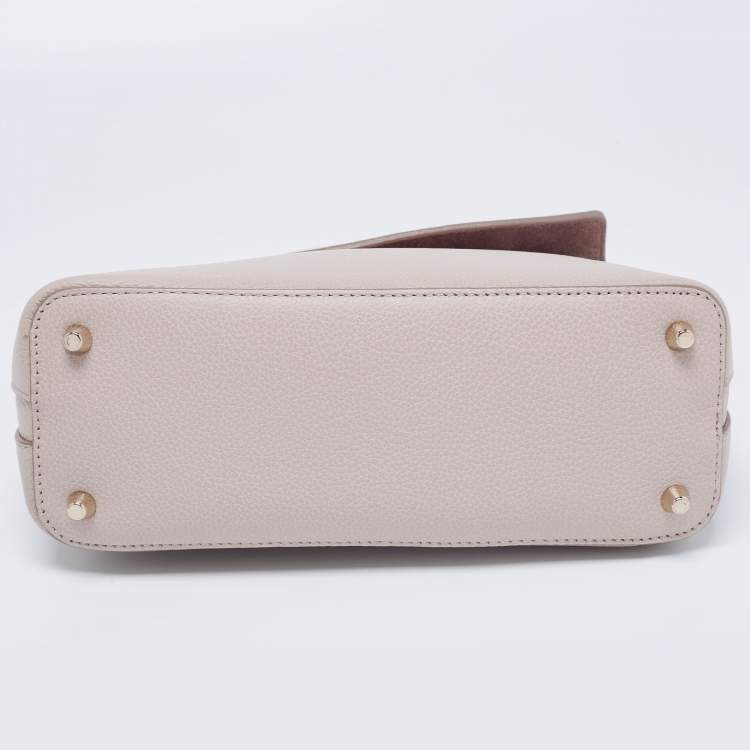 Pre Owned Furla Beige Leather Small My Piper Top Handle Bag