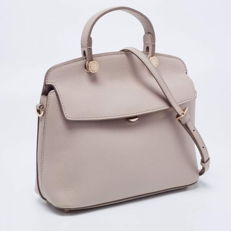 Pre Owned Furla Beige Leather Small My Piper Top Handle Bag