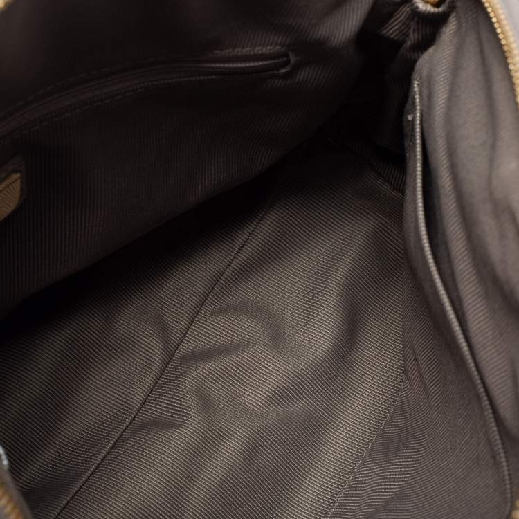 Pre Owned Furla Grey Leather Piper Dome Satchel