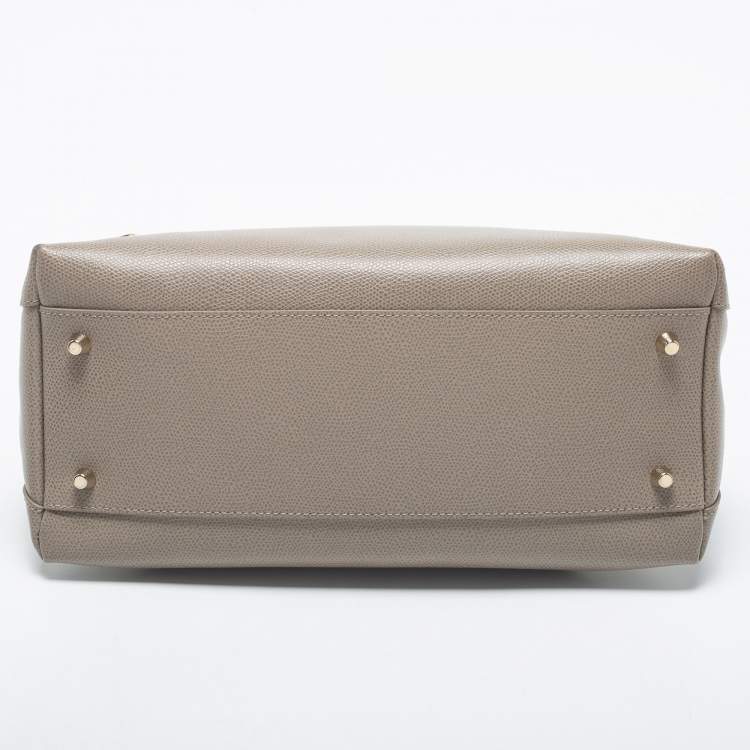 Pre Owned Furla Grey Leather Piper Dome Satchel